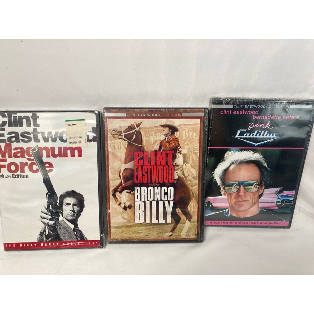 Clint Eastwood DVD Lot of 3 Magnum Force Bronco Billy Pink Cadillac NEW Sealed